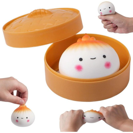 Adult Soft Dumpling Pressure Ball, Children's Dumpling Soft Toy, Sensory Toy, Squeezing Dough Ball Stress Relieving Toy, Soft Stress Relieving Toy, Elastic Pressure Ball Squeezing Toy ADHD